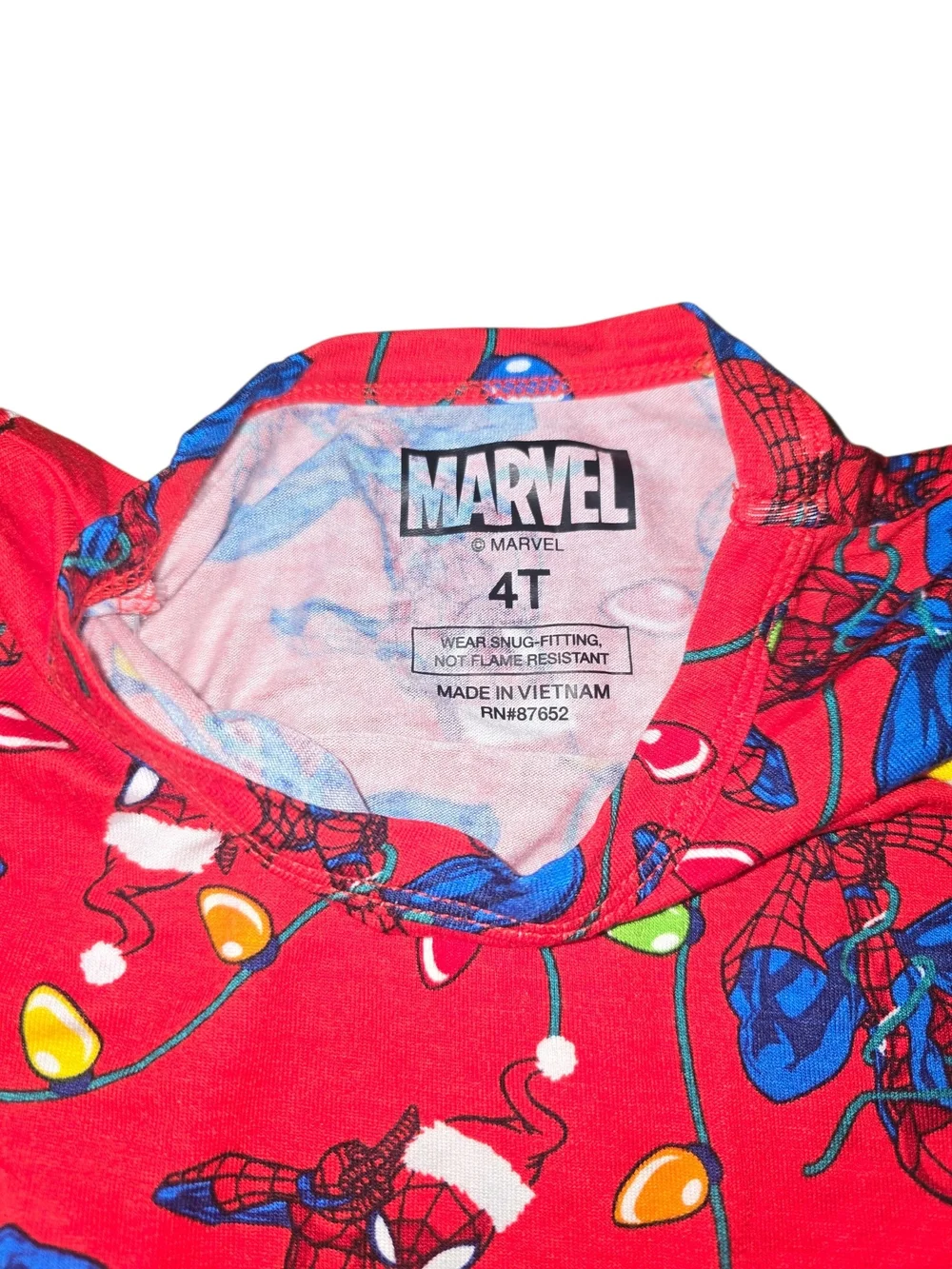 Marvel Red Spider-Man Holiday Pajama Set with Multicolor Lights